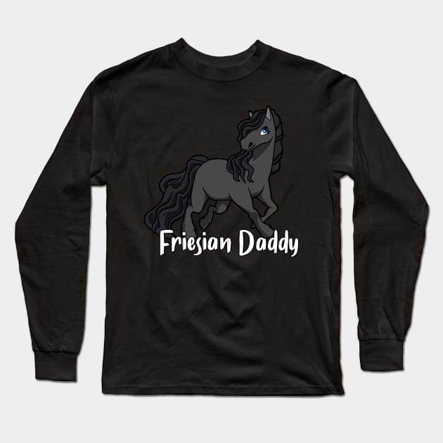 Horse Lover - Friesian Daddy Long Sleeve T-Shirt by Modern Medieval Design